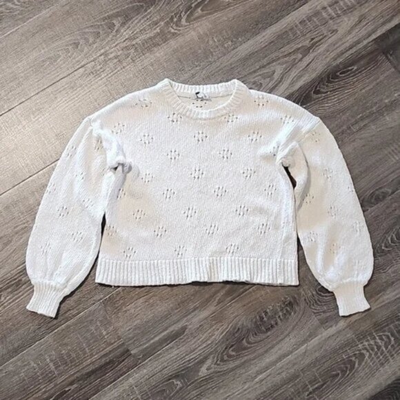 🦩 Madewell floral pointelle Pullover Sweater 🦩 - Picture 1 of 4